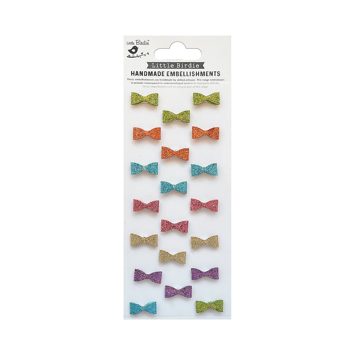 Mini Glitter Stickers Bows 20pc