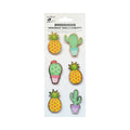 Self Adhesive Stickers Pineapple & Cactus 6pc