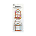 Self Adhesive Stickers Vintage Windows 3pc