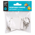 Paintable MDF Canvas Keychain 1.5 X 1.5 Inch 2mm Thick 6Pc