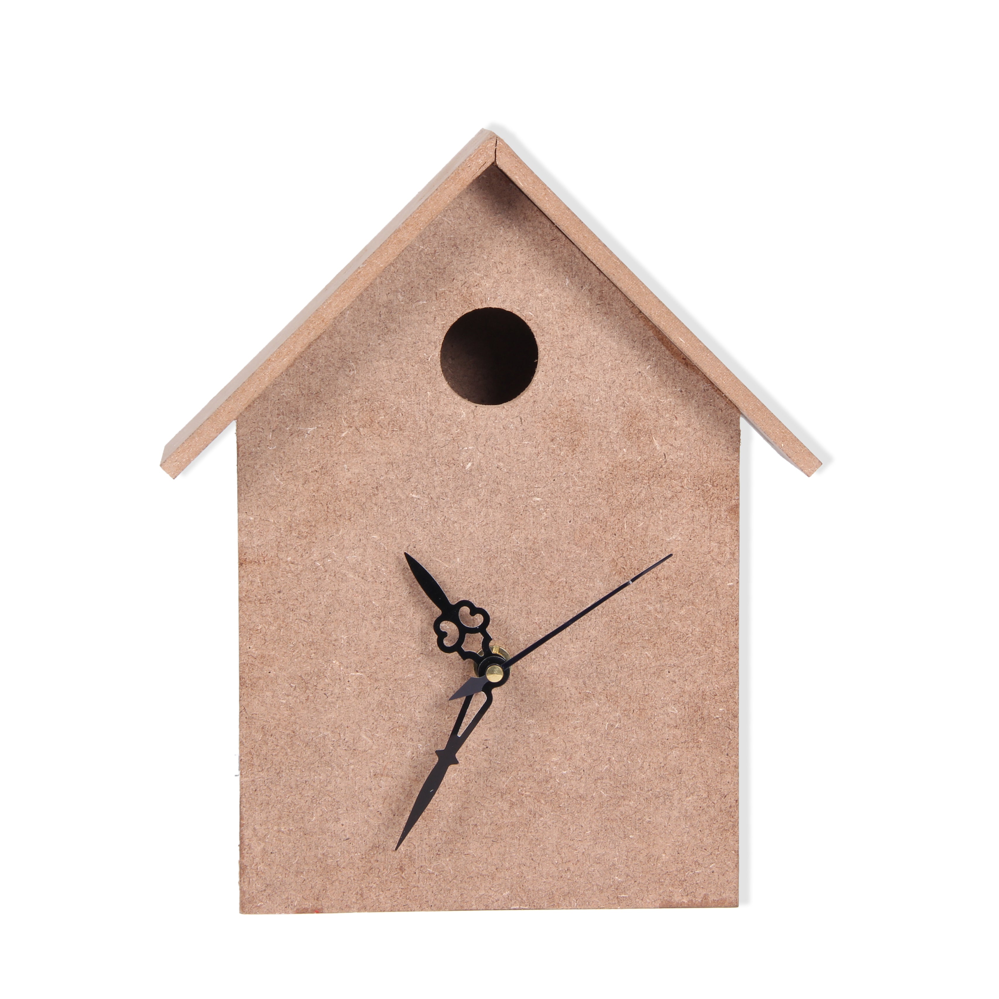 MDF Table Clock Bird House L9.25 X W7.75inch 1pc