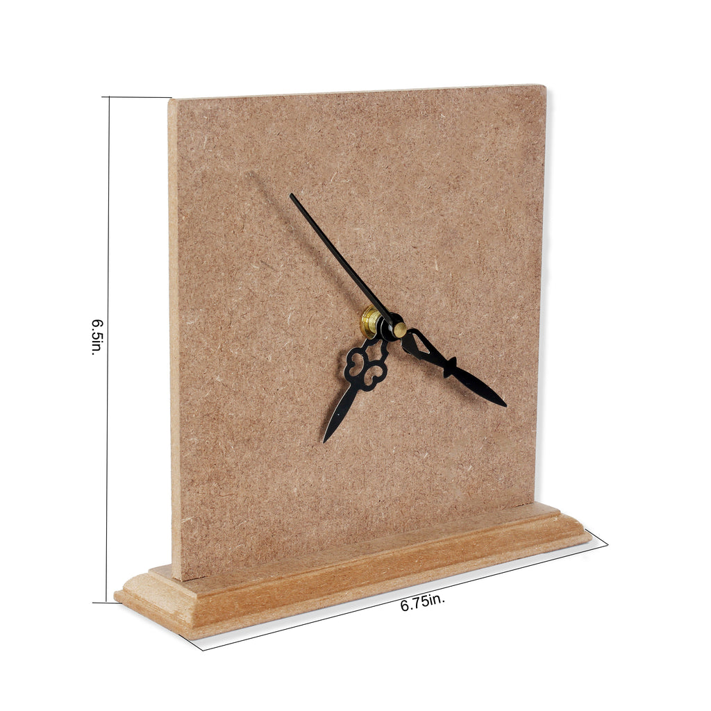 MDF Table Clock L6.5 X W6.7inch 1pc