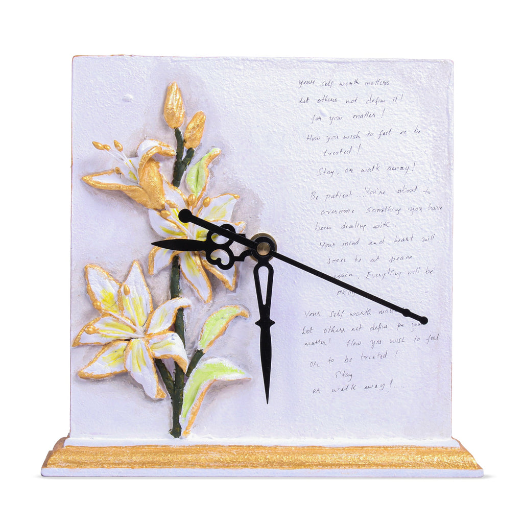 MDF Table Clock L6.5 X W6.7inch 1pc