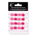 Handmade Flowers Precious Pink Beaded Micro Roses Approx 1.5Cm And 16Pcs