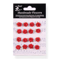 Handmade Flowers Cardinal Red Beaded Micro Roses Approx 1.5Cm And 16Pcs