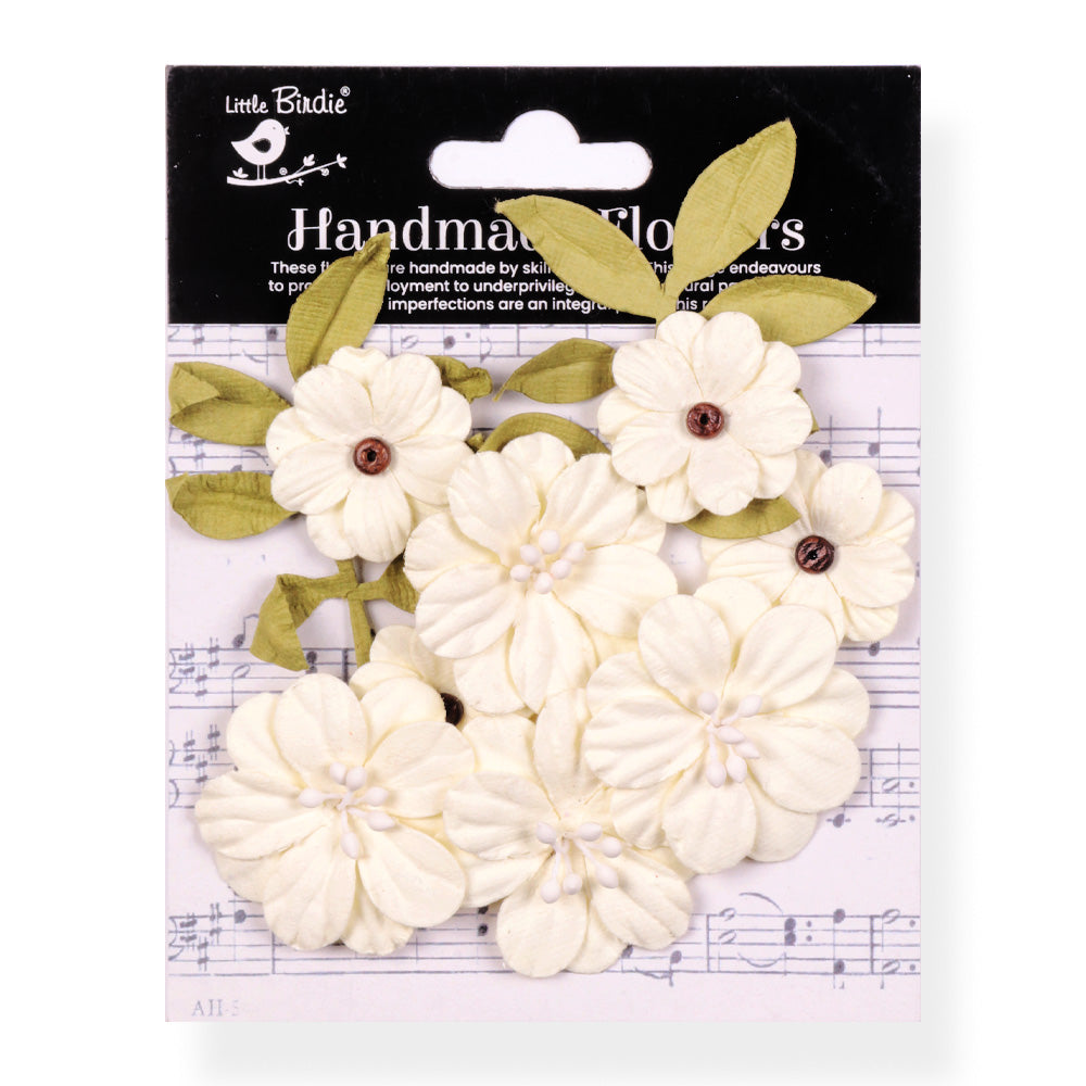 Handmade flowers Ivory Pearl Fiorella Approx 3 & 4cm 10pc
