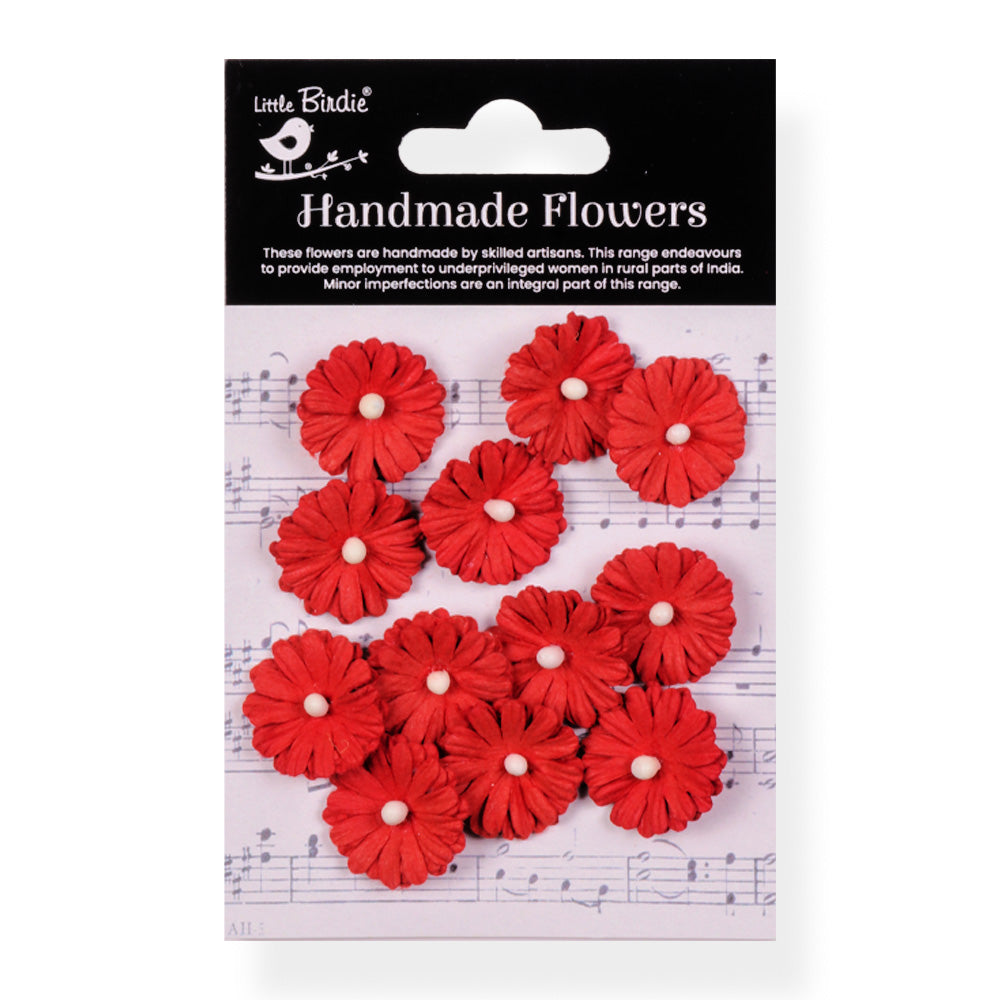 Handmade Flowers Cardinal Red Larisa Approx 2cm 12pc