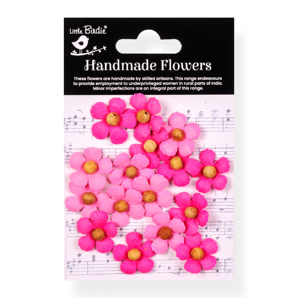 Handmade Flowers Precious Pink Georgia Approx 2.3Cm 15Pc
