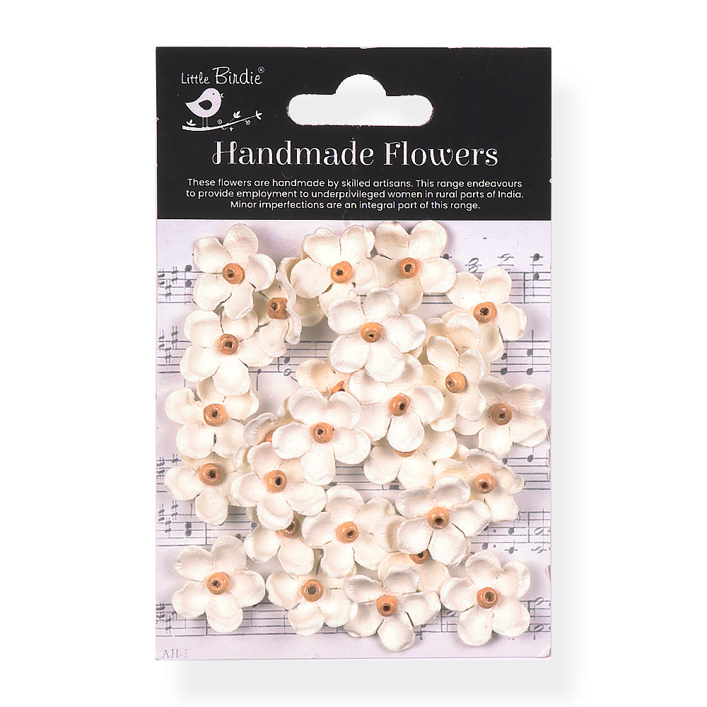 Handmade Flowers Ivory Pearl Beaded Blooms Approx 2Cm 30Pc