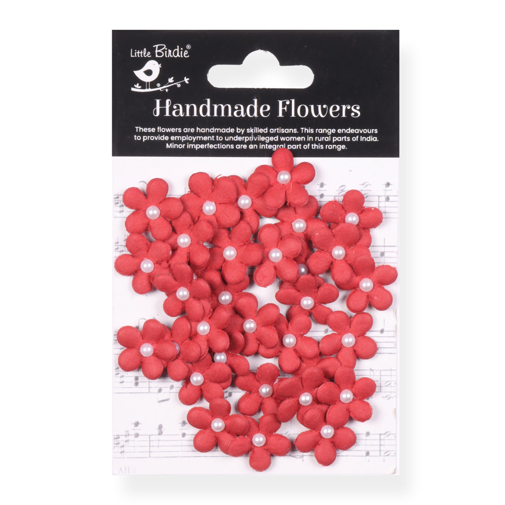 Handmade Flowers Cardinal Red Janice Approx 2cm 25pc