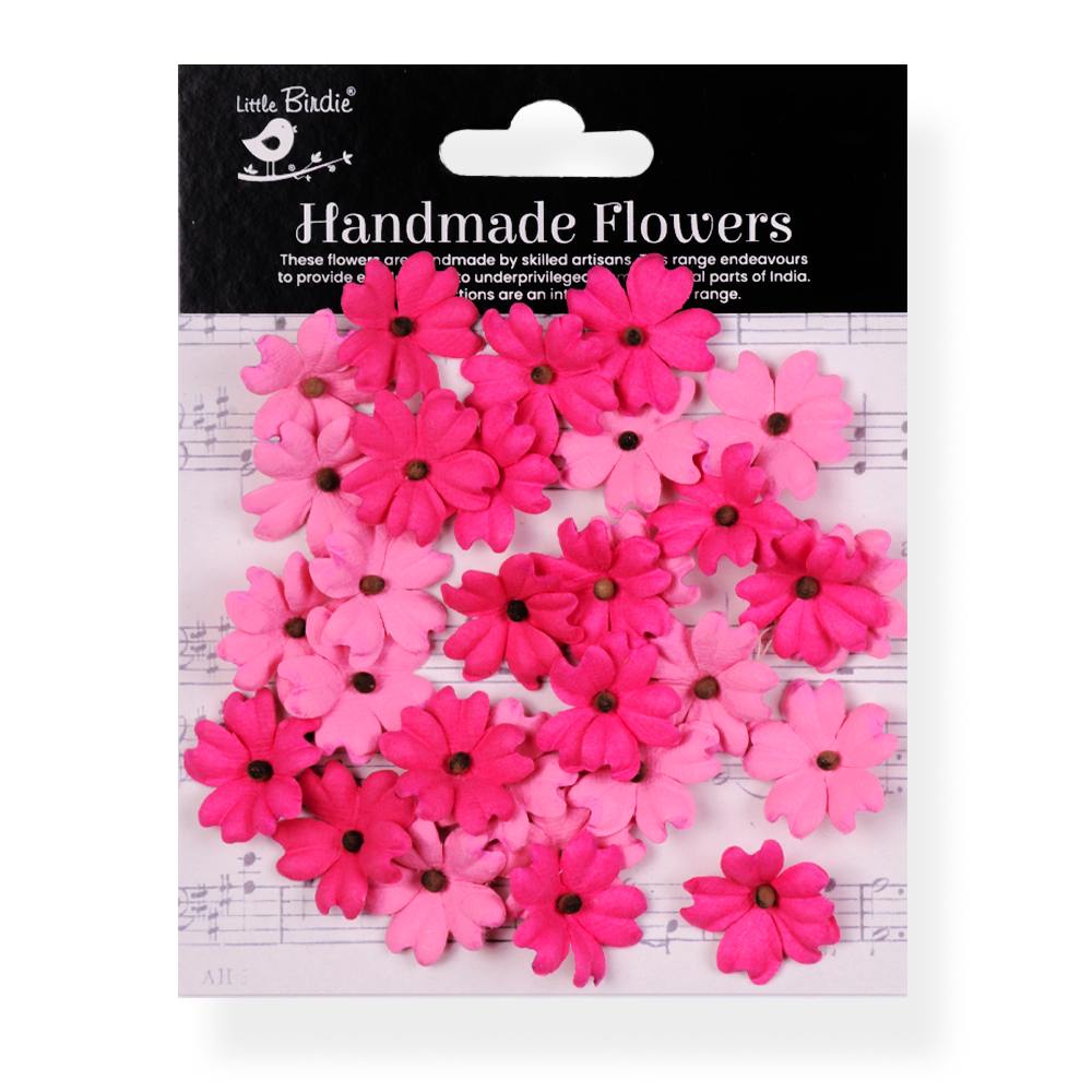 Handmade Flowers Precious Pink Carin Approx 2.5Cm 30Pc