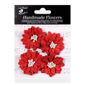 Handmade Flowers Cardinal Red Astra Approx 5Cm 4Pc