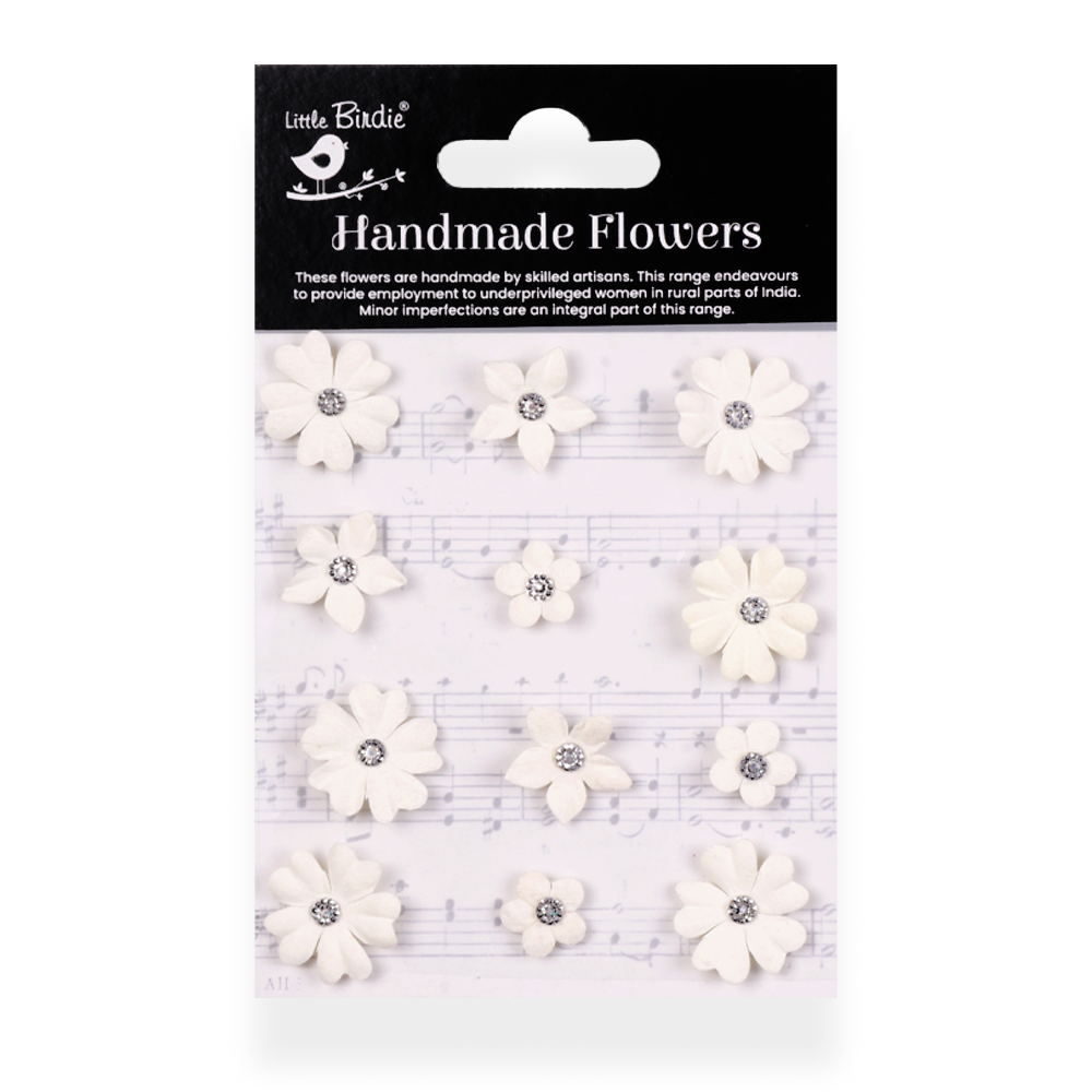 Handmade flowers Ivory Pearl Karolina Approx 1.3 & 2cm 12pc