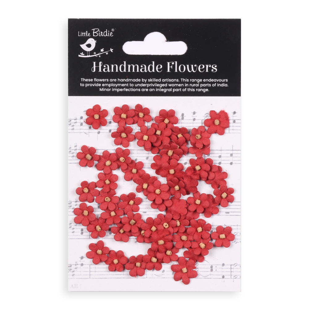 Handmade Flowers Cardinal Red Esme Approx 1cm 50pc