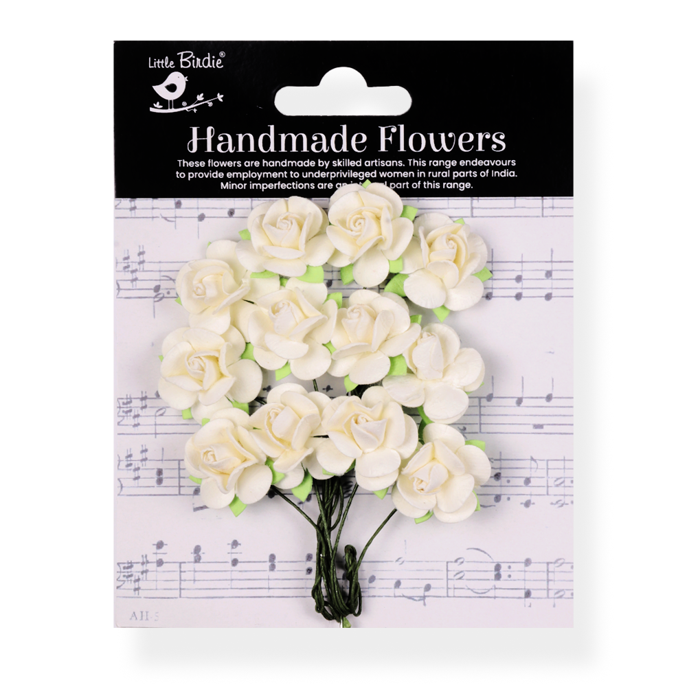 Handmade Flowers Ivory Pearl Catalina Approx 2.5Cm 12Pc