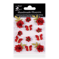 Handmade Flowers Cardinal Red Cloria 12Pc