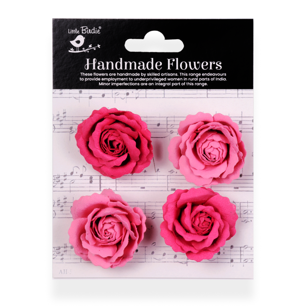 Handmade flowers Precious Pink Ellis Approx 4cm 4pc