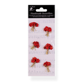 Handmade Flowers Cardinal Red Bouquet Approx 2.5cm 6pc