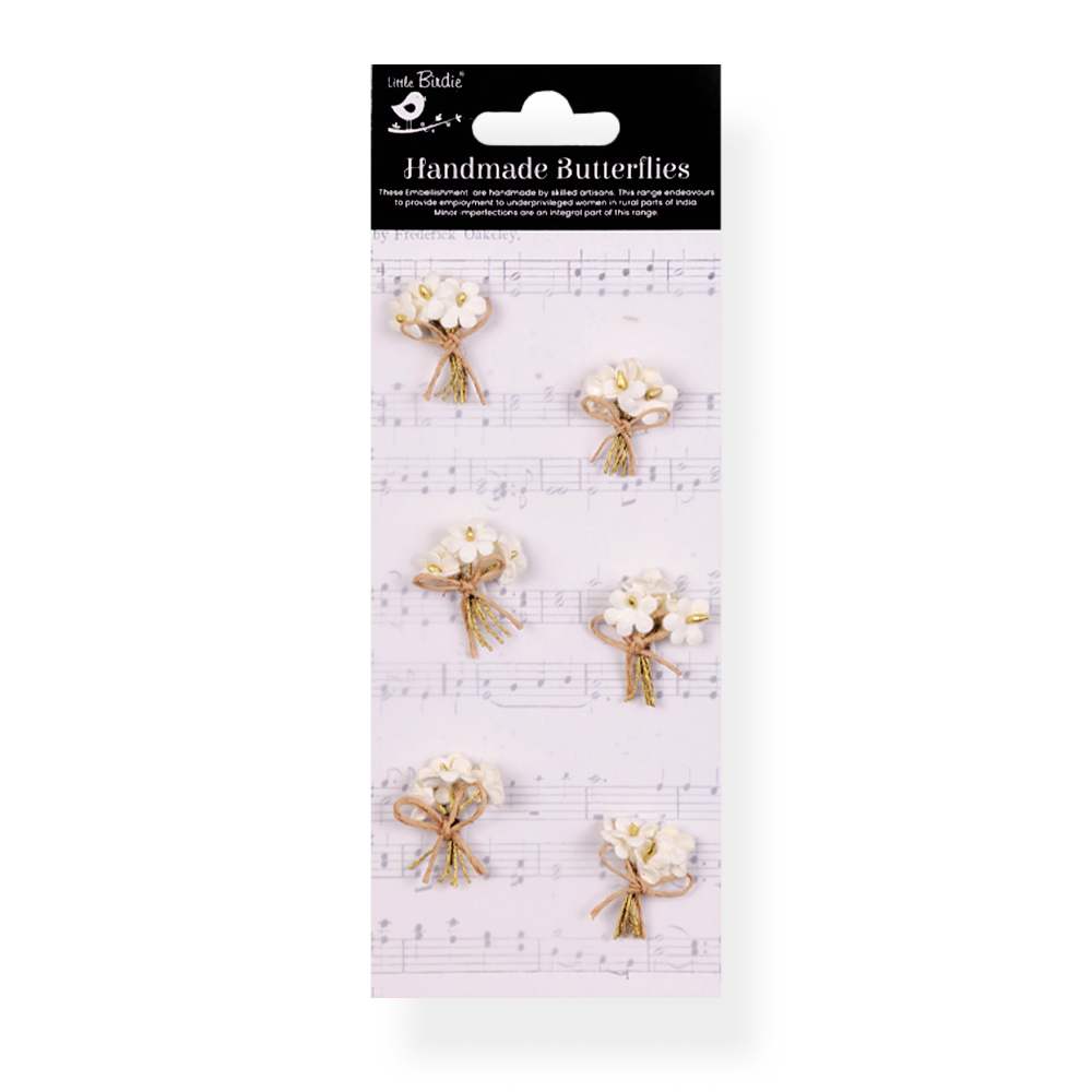 Handmade Flowers Ivory Pearl Bouquet Approx 2.5Cm 6Pc