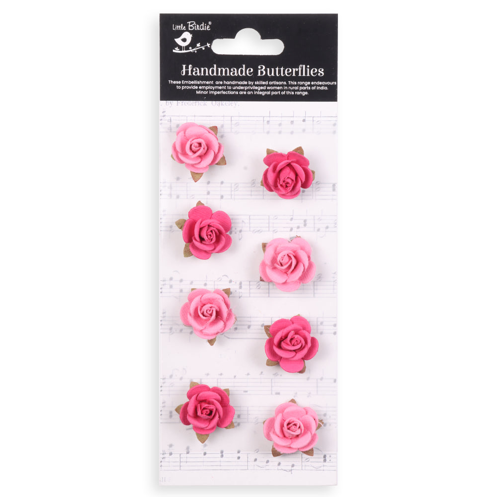 Handmade flowers Precious Pink Tilly Approx 3cm 8pc