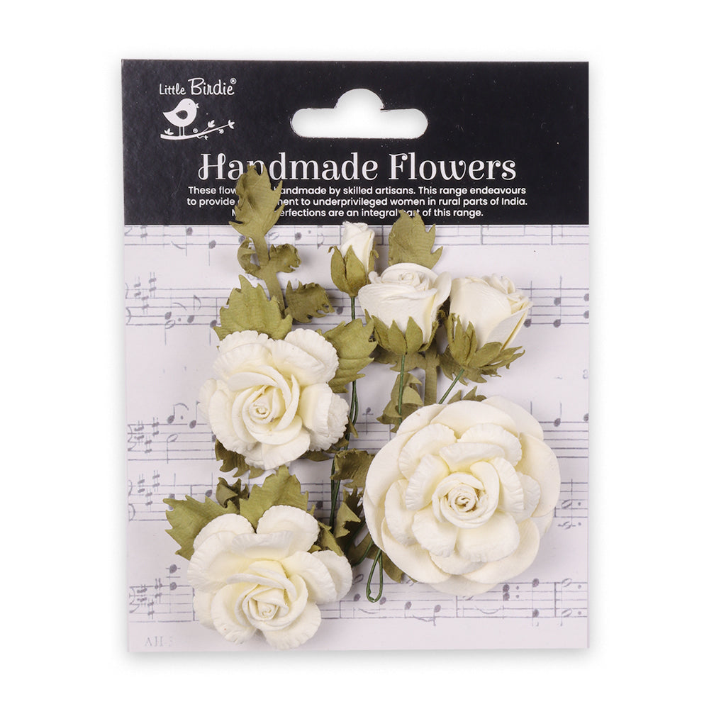 Handmade Flowers Ivory Pearl Vida Approx 2.5 & 5Cm 8Pc