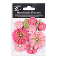 Handmade Flowers Precious Pink Liora Approx 2 &4.5Cm 9Pc
