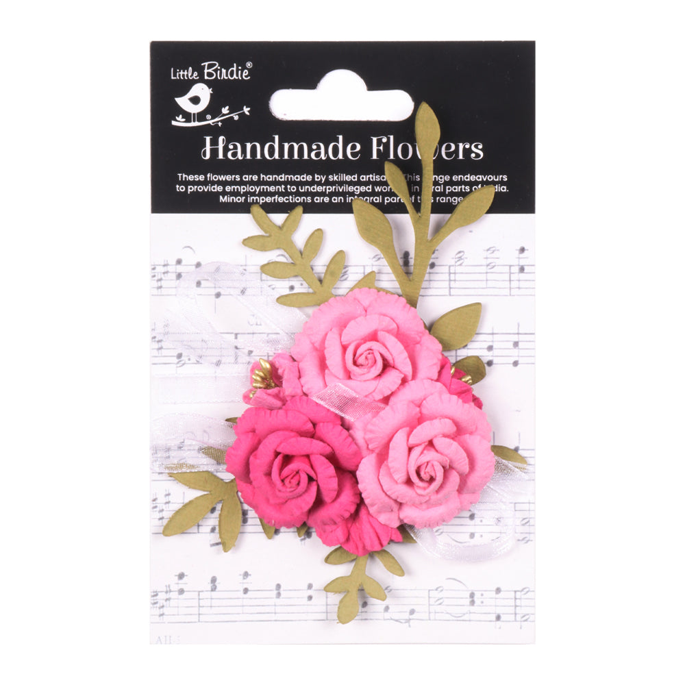 Handmade Flowers Precious Pink Valeria Approx 10Cm 1Pc