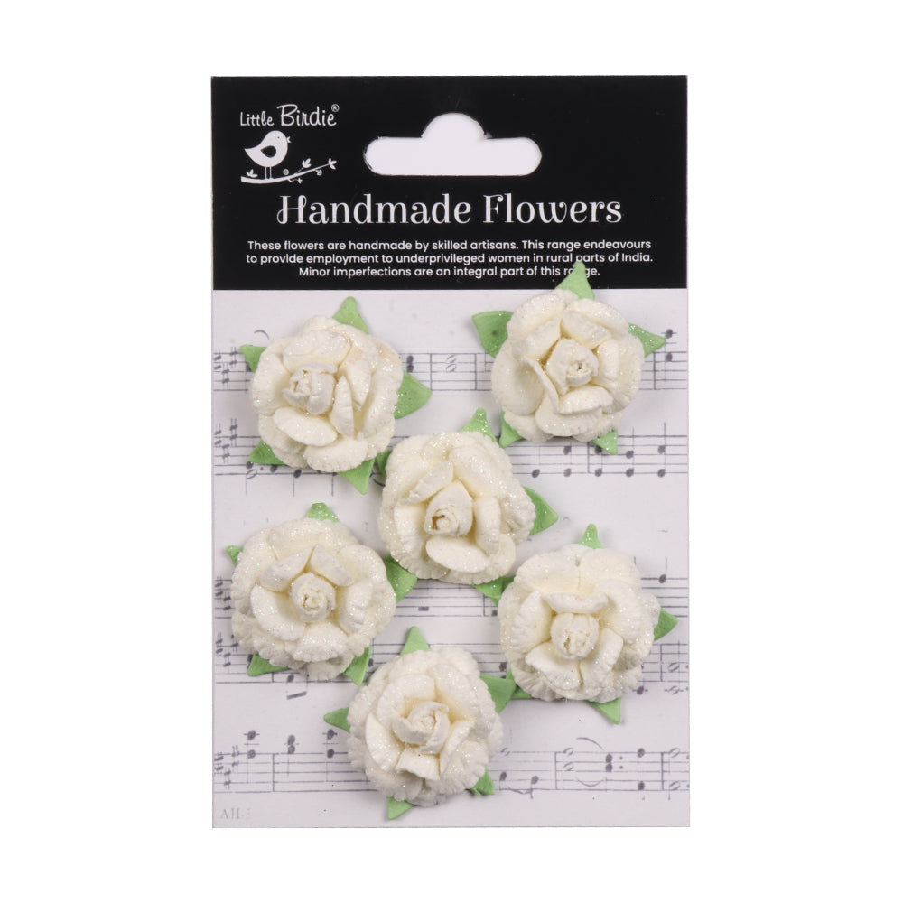 Handmade flowers Ivory Pearl Angle Approx 5Cm 6Pc