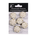 Handmade flowers Ivory Pearl English Roses Approx 3cm 6pc