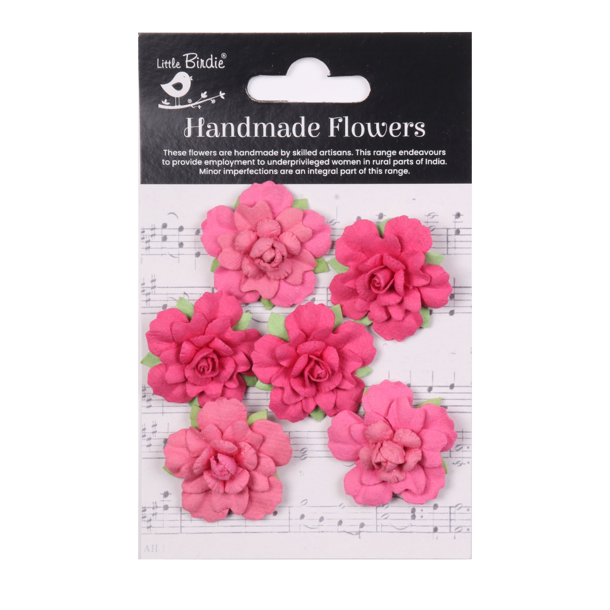 Handmade flowers Precious Pink Vincy Approx 3Cm 6Pc