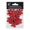 Handmade Flowers Cardinal Red Zoey Washed Approx 3.5cm 8pc