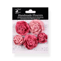 Handmade flowers Precious Pink Lorena Approx 3 &5cm 5pc