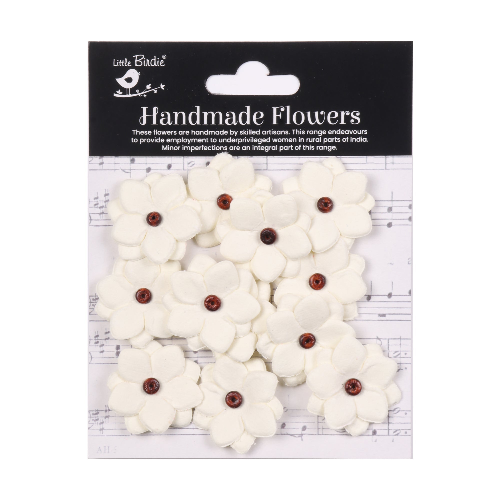 Handmade flowers Ivory Pearl Estela Approx 3Cm 12Pc