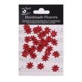 Handmade Flowers Cardinal Red Micro Jewelled Florettes Approx 1.5Cm 30Pc