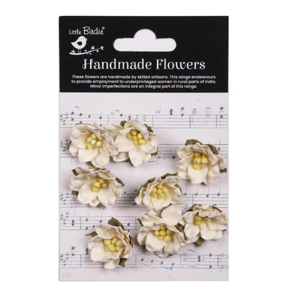 Handmade flowers Ivory Pearl Butter Cup Approx 2.5cm 8pc