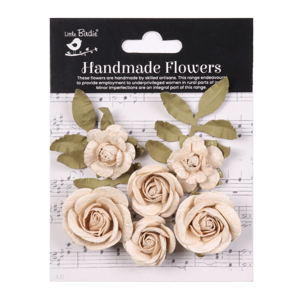 Handmade flowers Ivory Pearl Foina Approx 3 & 4cm 8pc