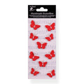 Handmade Flowers Cardinal Red Pearl Butterflies Approx 2 & 2.7Cm 11Pc