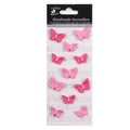 Handmade Flowers Precious Pink Pearl Butterflies Approx 2 &2.7Cm 11Pc