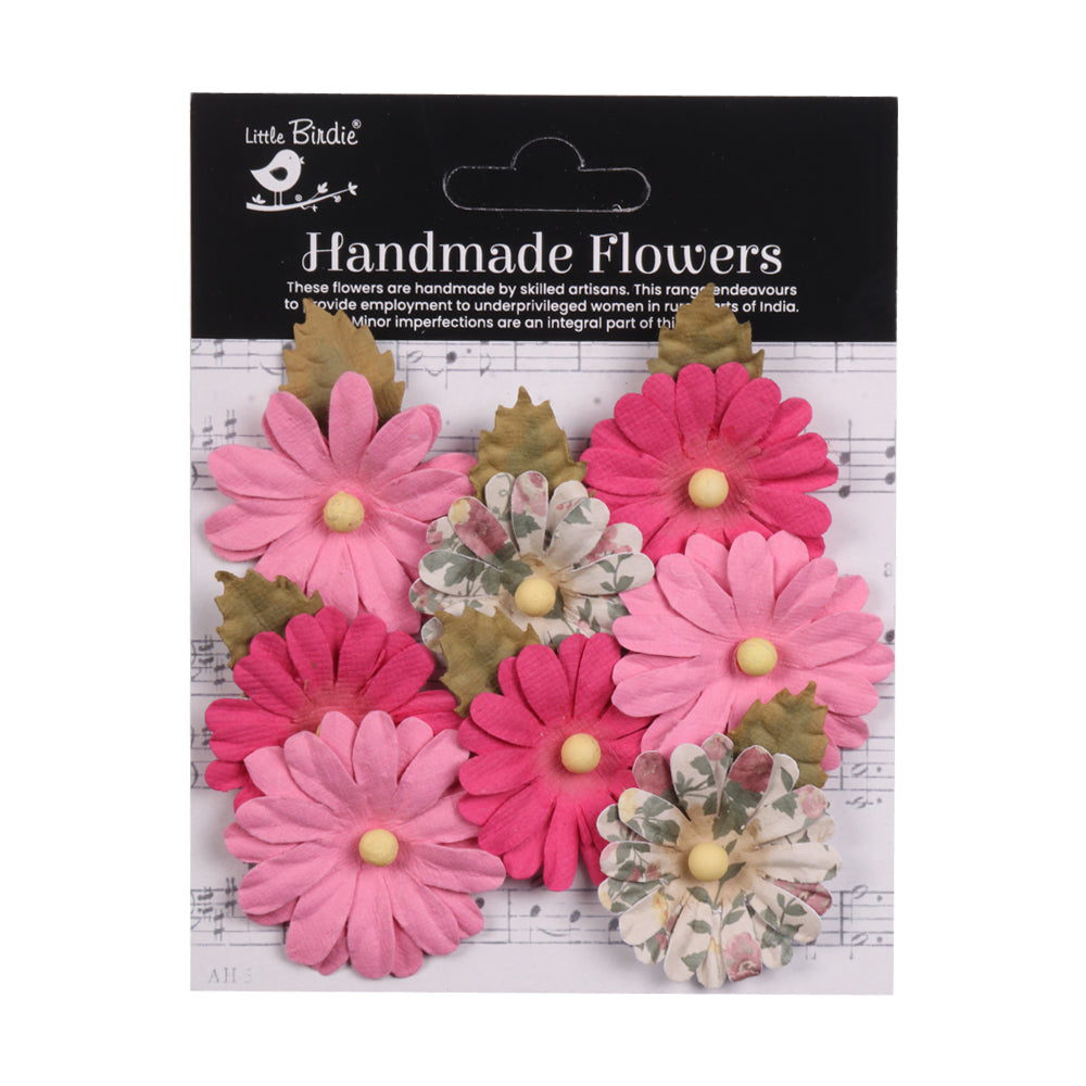 Handmade Flowers Precious Pink Valerie Approx 5.5Cm 8Pc
