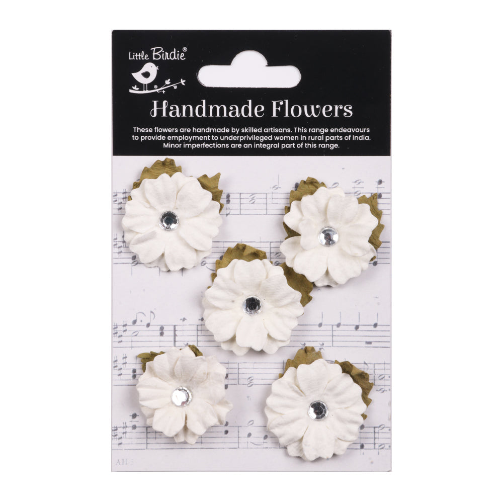 Handmade flowers Ivory Pearl Joy Approx 4Cm 5Pc