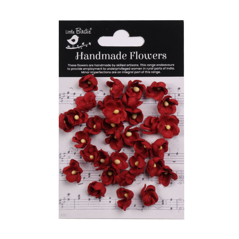 Handmade Flowers Cardinal Red Paula Approx 2.1cm 30pc