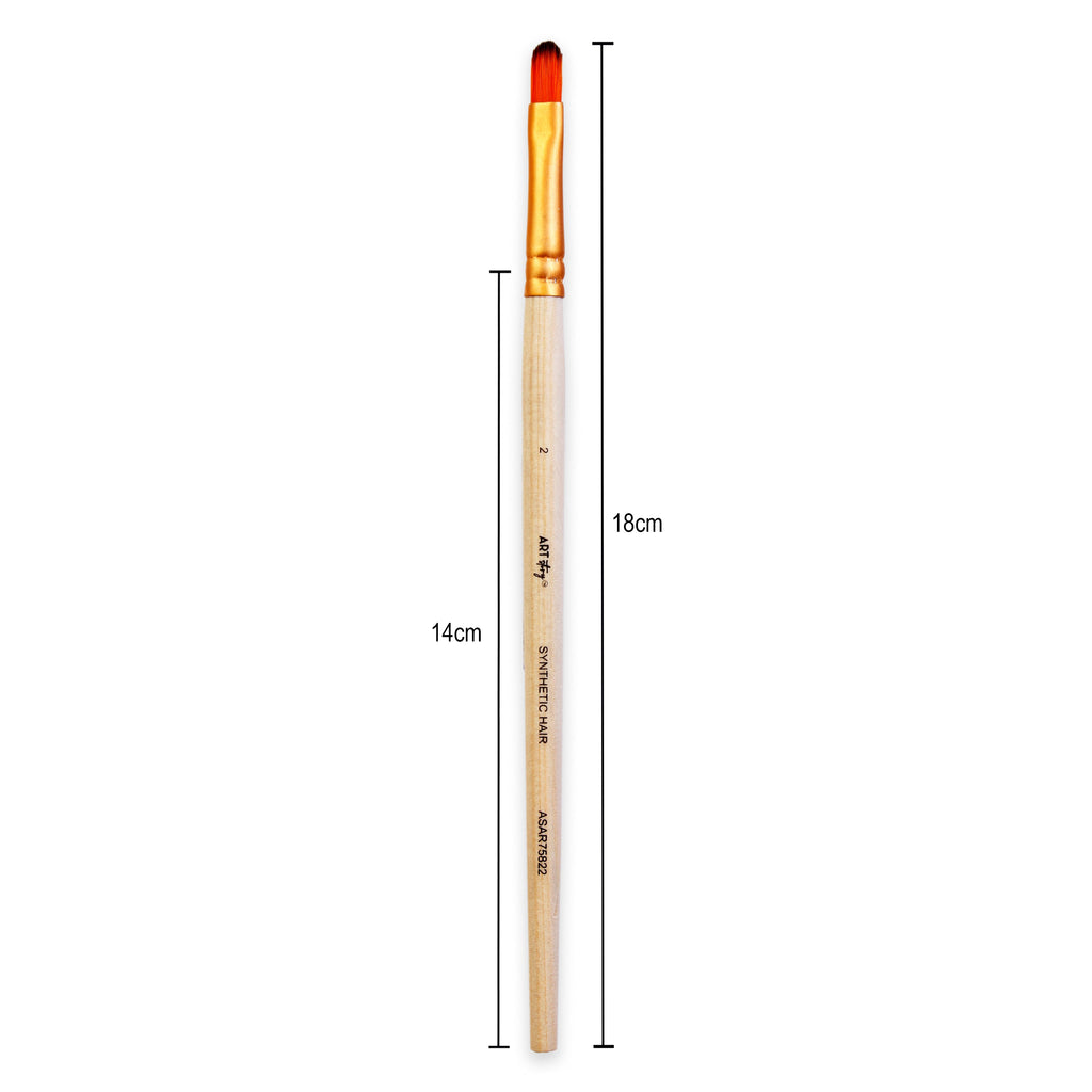 Filbert Brush Synthetic Hair Size 2 Handle Length 150mm