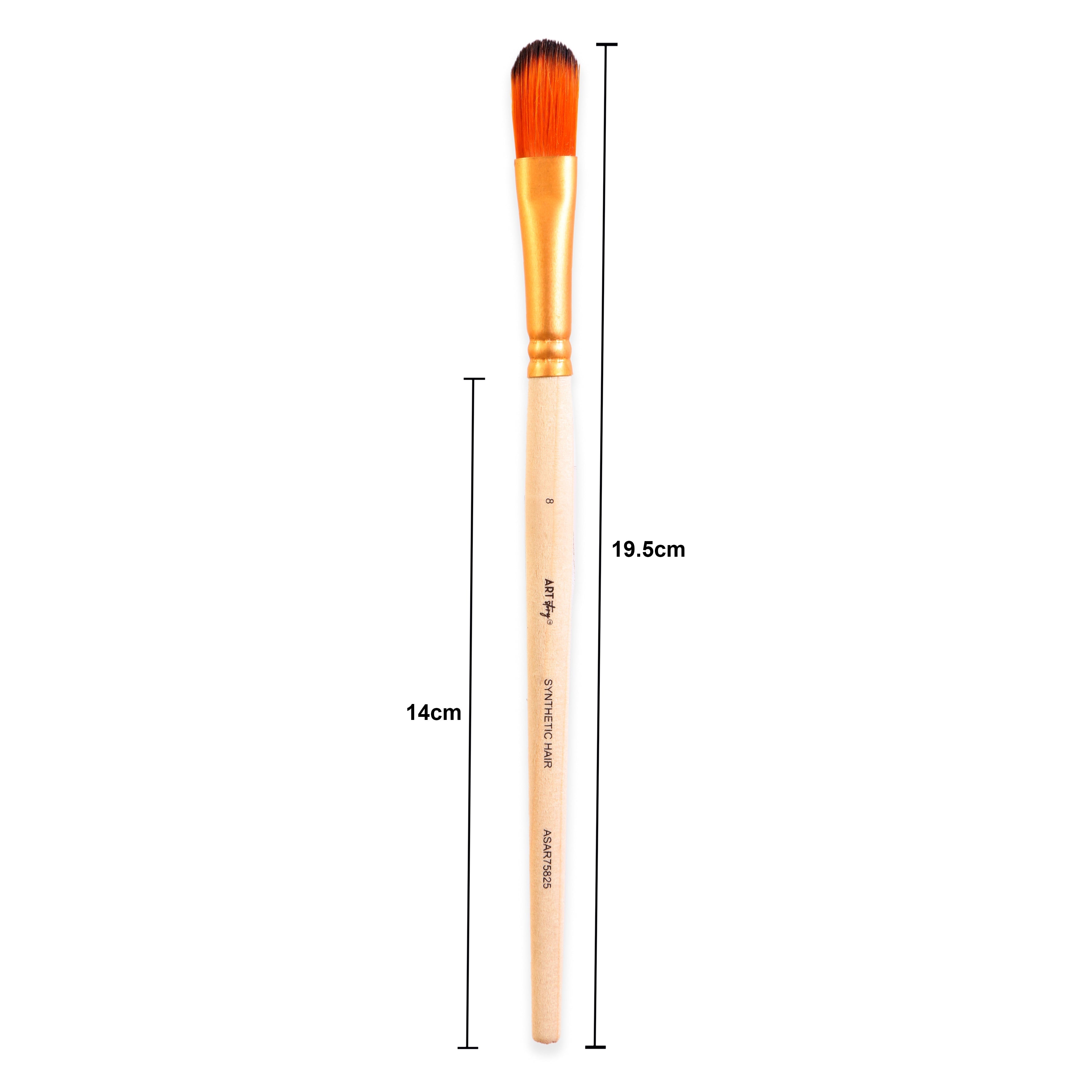 Filbert Brush Synthetic Hair Size 8 Handle Length 150mm