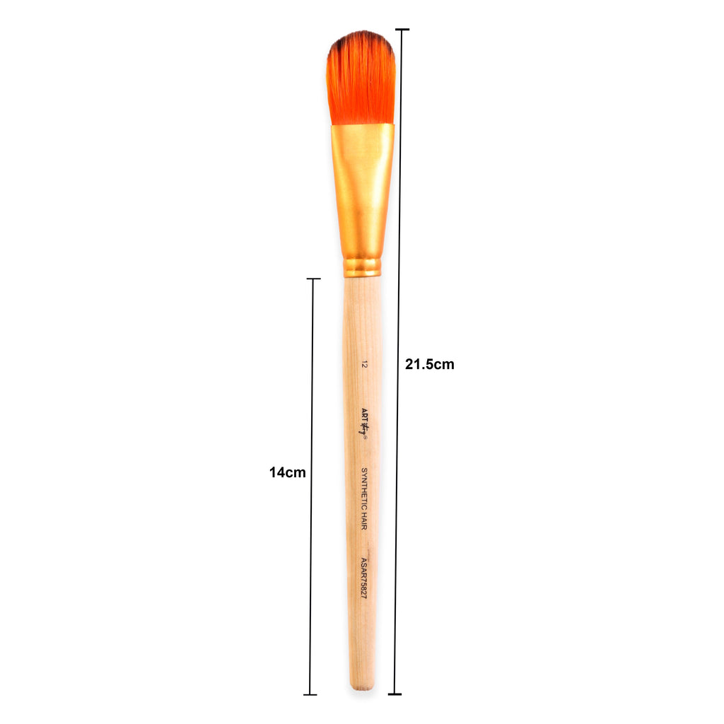 Filbert Brush Synthetic Hair Size 12 Handle Length 150mm