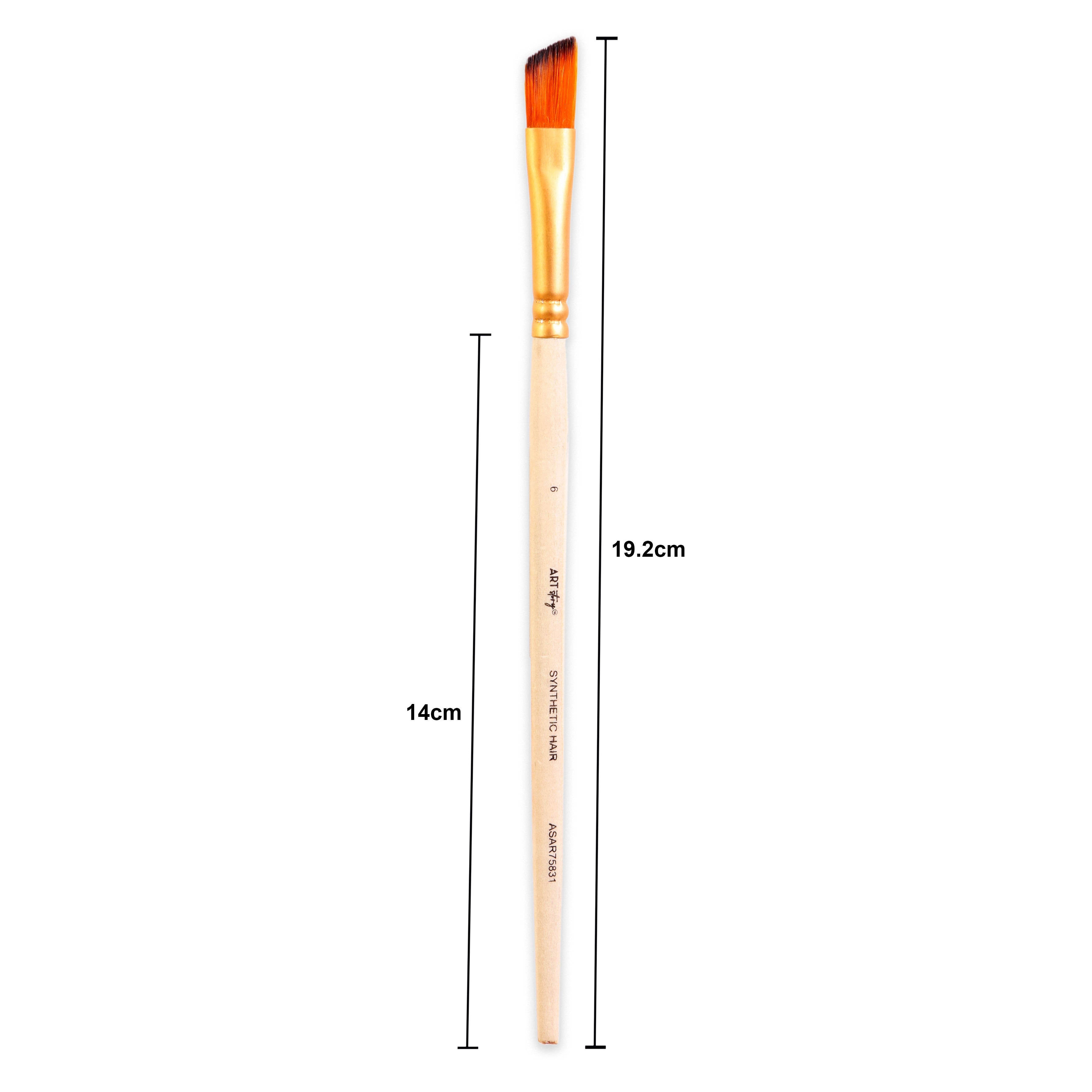 Angular Brush Synthetic Hair Size 6 Handle Length 150mm