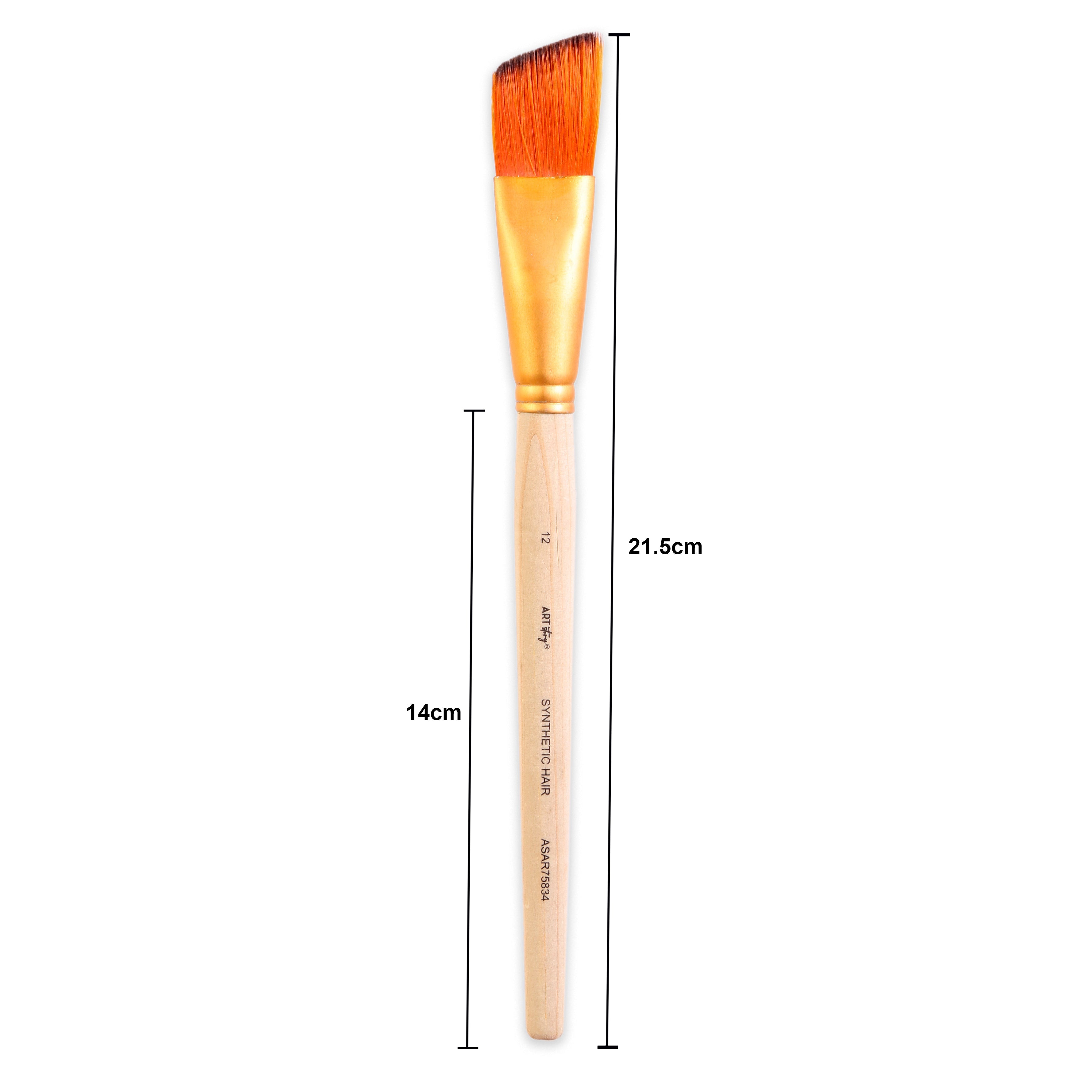 Angular Brush Synthetic Hair Size 12 Handle Length 150mm