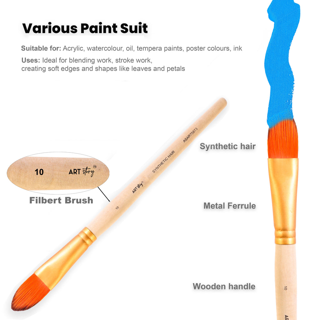 Cat`S Tongue Brush Synthetic Hair Size 10 Handle Length 150mm