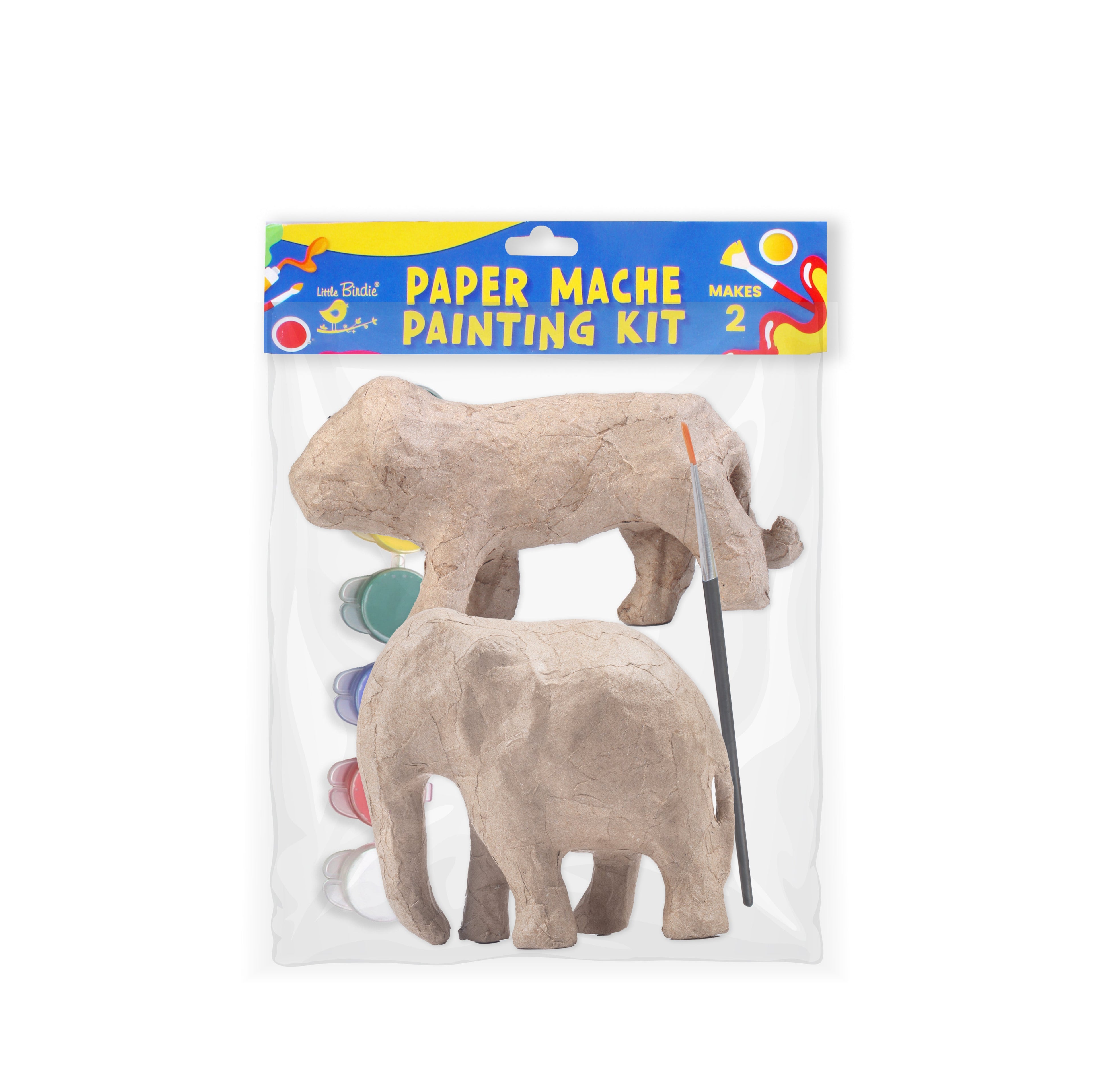 Paper Mache Painting Kit Elephant And Lion