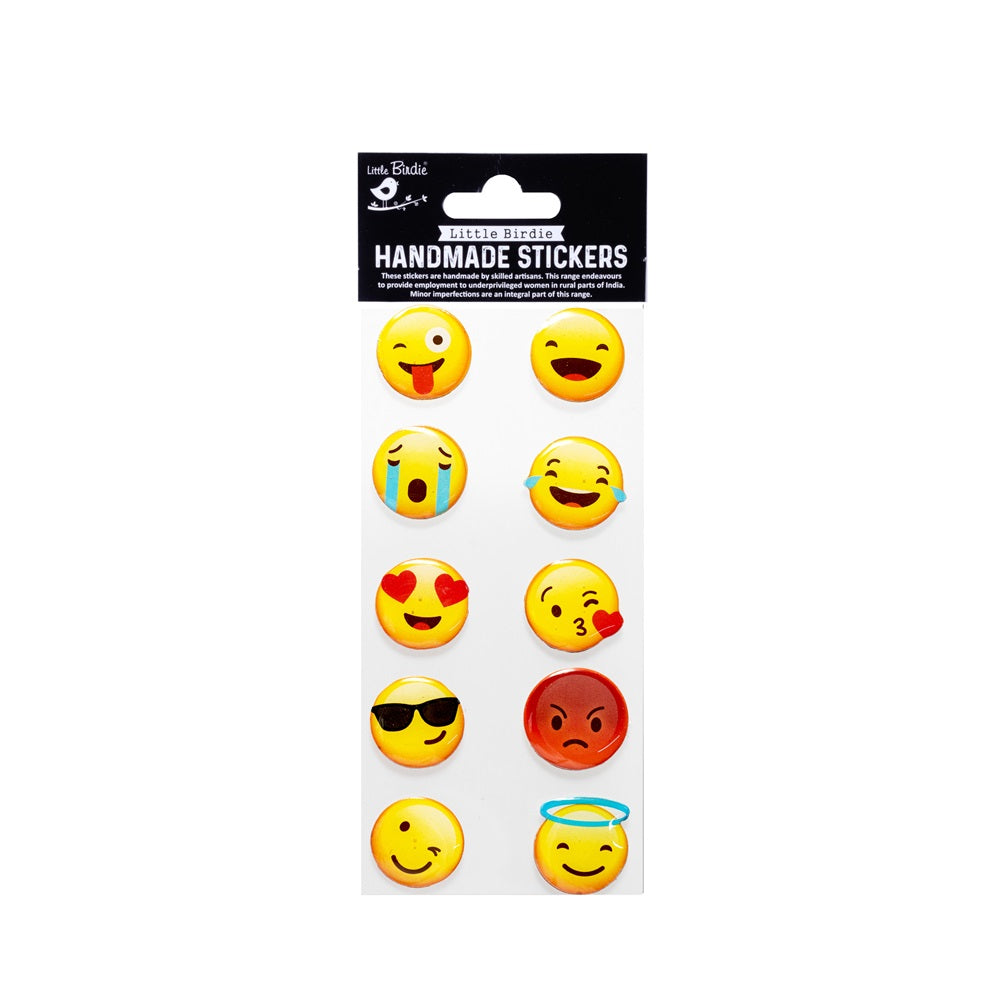 Handmade Resin Stickers - Expressions, 10pc, 1 Sheet