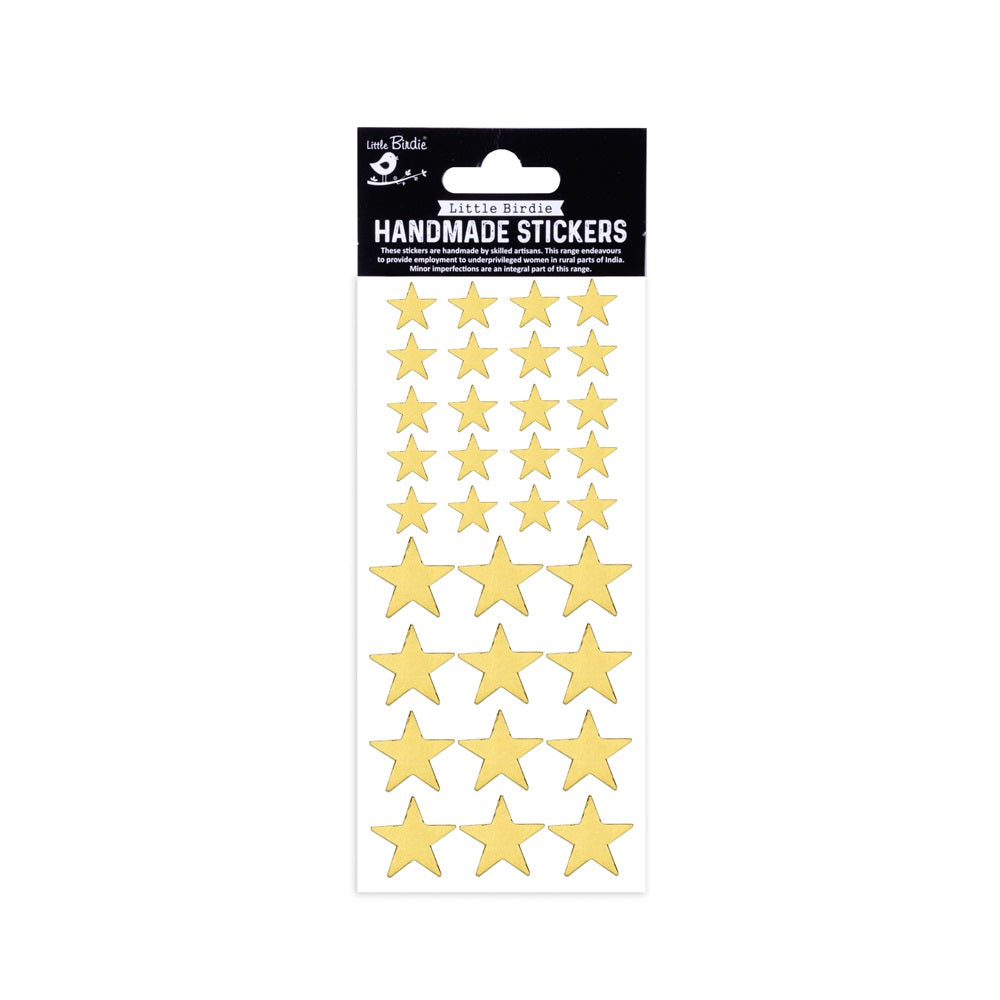 Handmade Stickers - Golden Stars, 2 Sheets